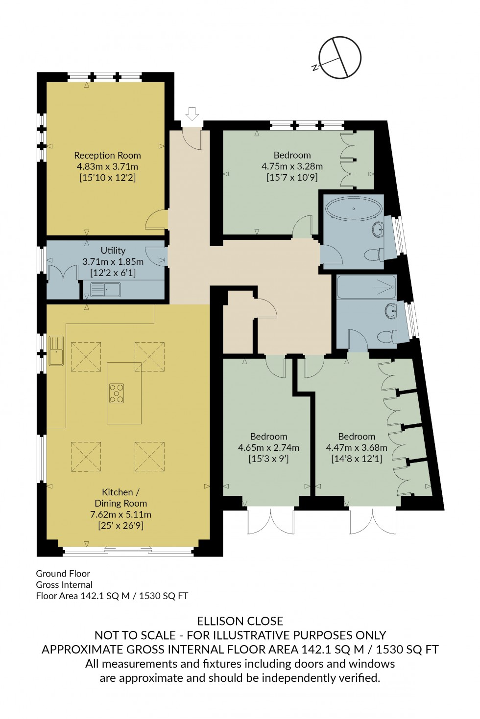 Floorplan for Ellison Close, Chestfield, Whitstable, Kent
