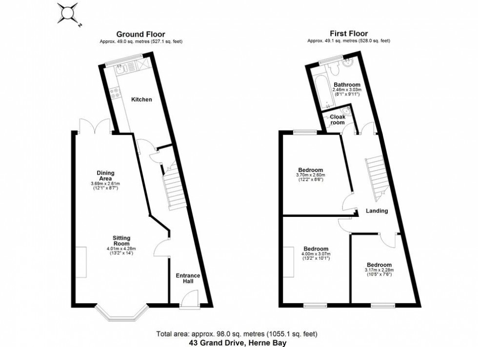 Floorplan for Grand Drive, Herne Bay, Kent