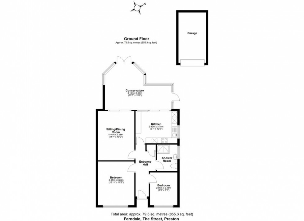 Floorplan for Ferndale, The Street, Preston, Canterbury, Kent