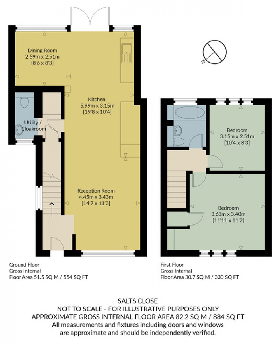 Floorplan for Salts Close, Whitstable