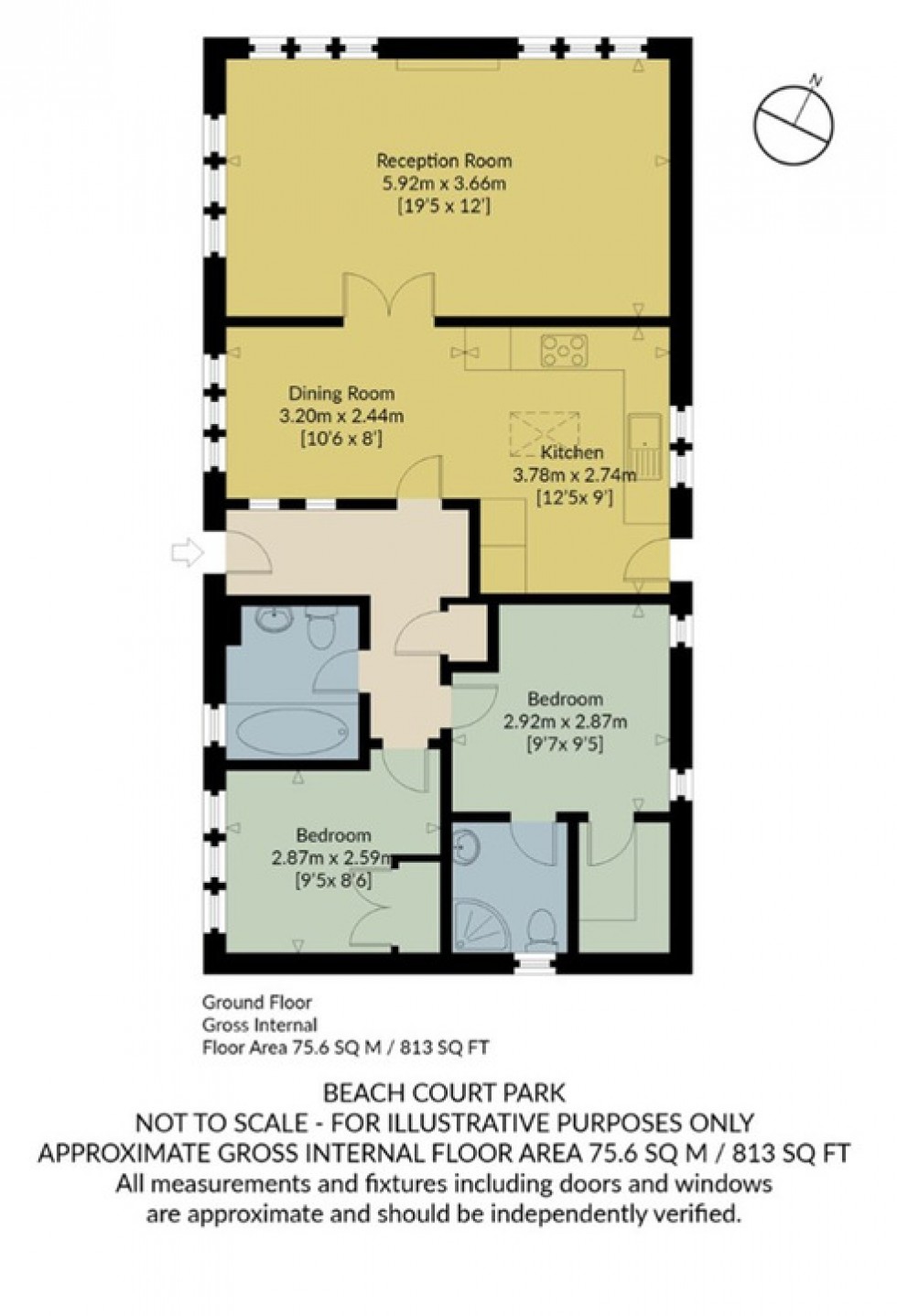 Floorplan for Beach Court Park, Faversham Road, Whitstable