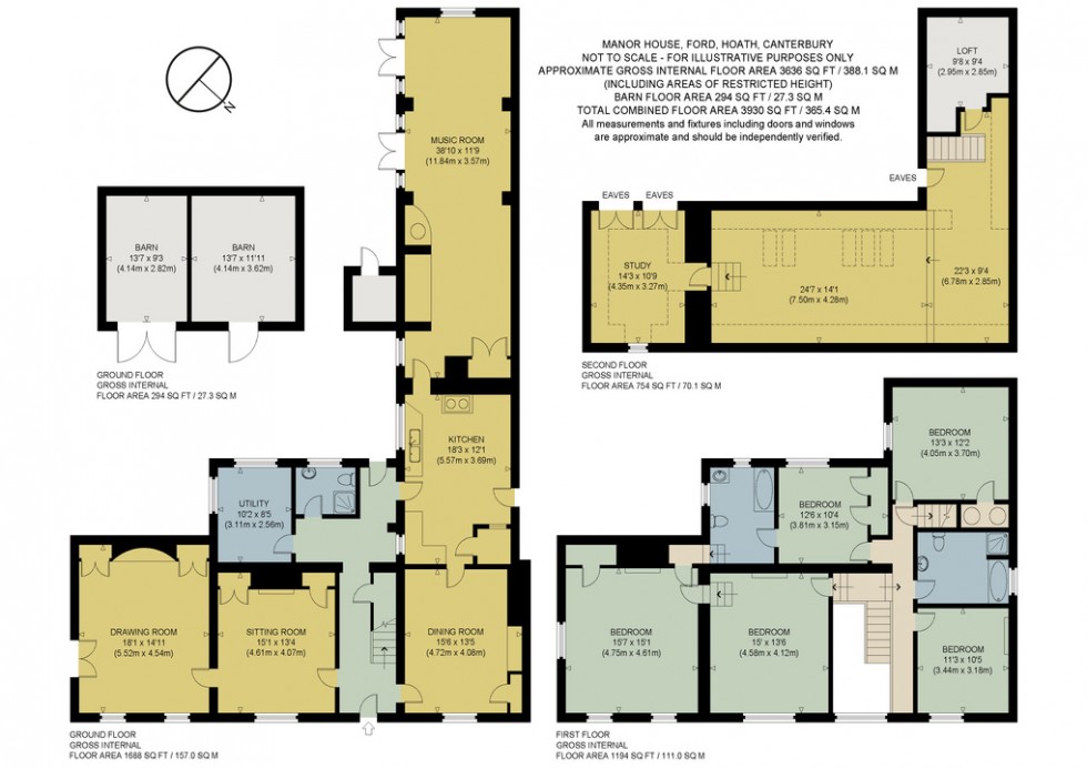Floorplan for Manor House, Ford, Hoath, Canterbury, Kent