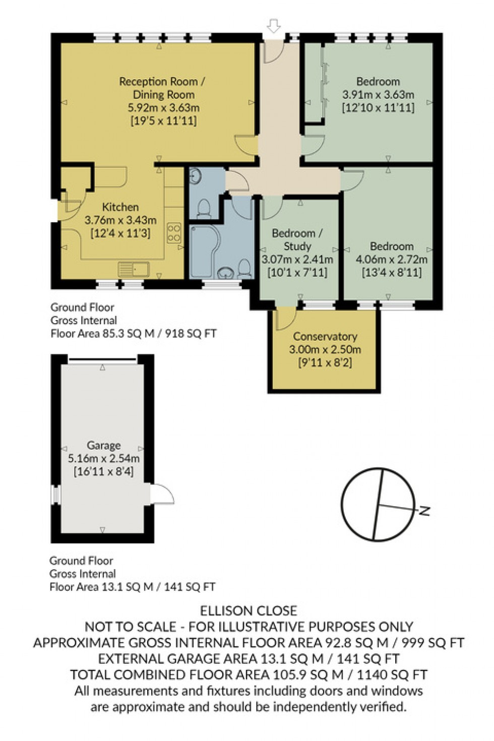 Floorplan for Ellison Close, Chestfield, Whitstable