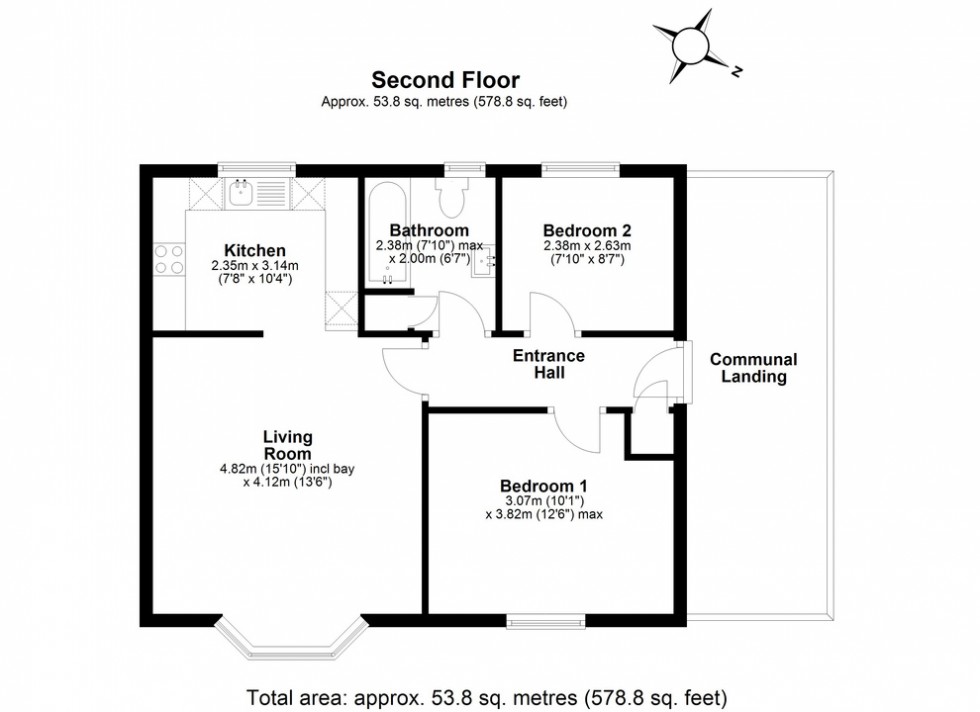 Floorplan for Harbour View Apartments, Dolphin Street, Herne Bay, Kent