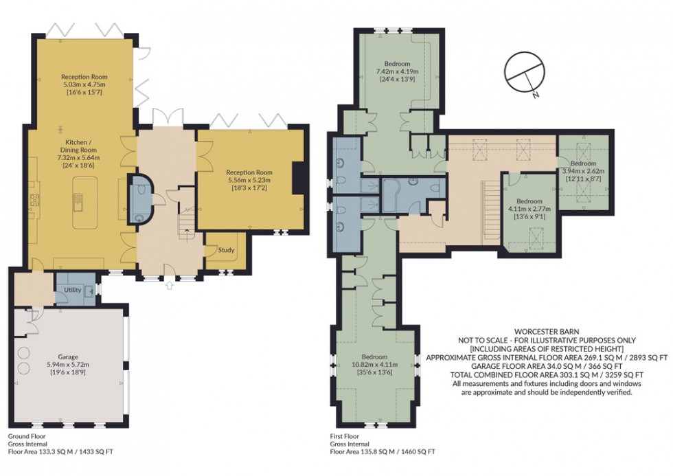 Floorplan for Worcester Barn, Worcester Lane, Canterbury