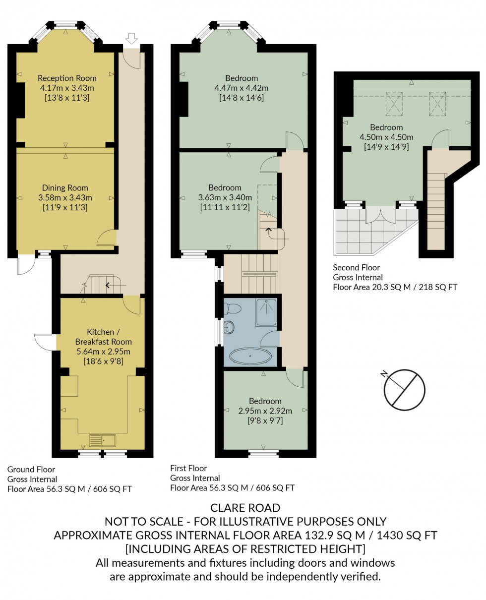 Floorplan for Clare Road, Whitstable