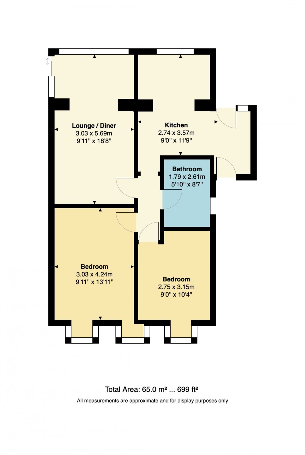 Floorplan for Russell Drive, Swalecliffe