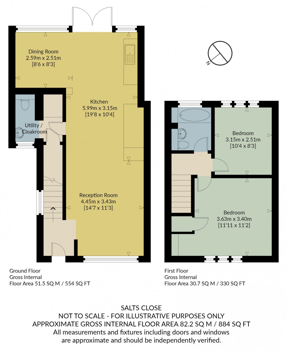 Floorplan for Salts Close, Whitstable