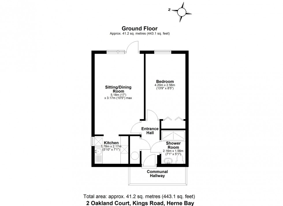 Floorplan for Oaklands Court Kings Road, Herne Bay, Kent