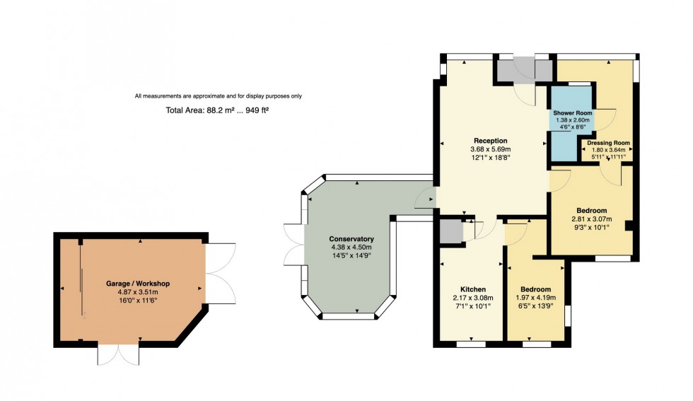 Floorplan for Buena Vista, Reculver Drive, Beltinge, Herne Bay, Kent